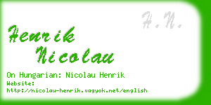 henrik nicolau business card